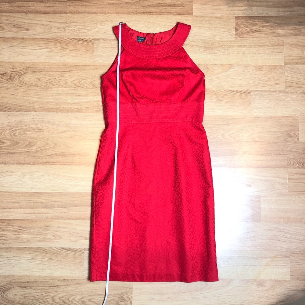 MUSE Grecian neck line Red Textured Dress Sz 6 - Picture 7 of 10